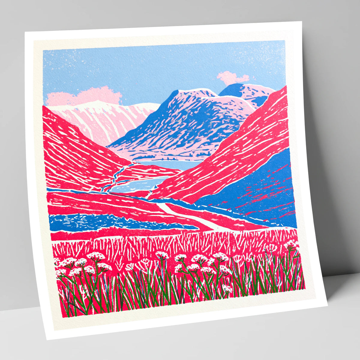 Vibrant Fells at Kirkstone Pass lake district valley art print
