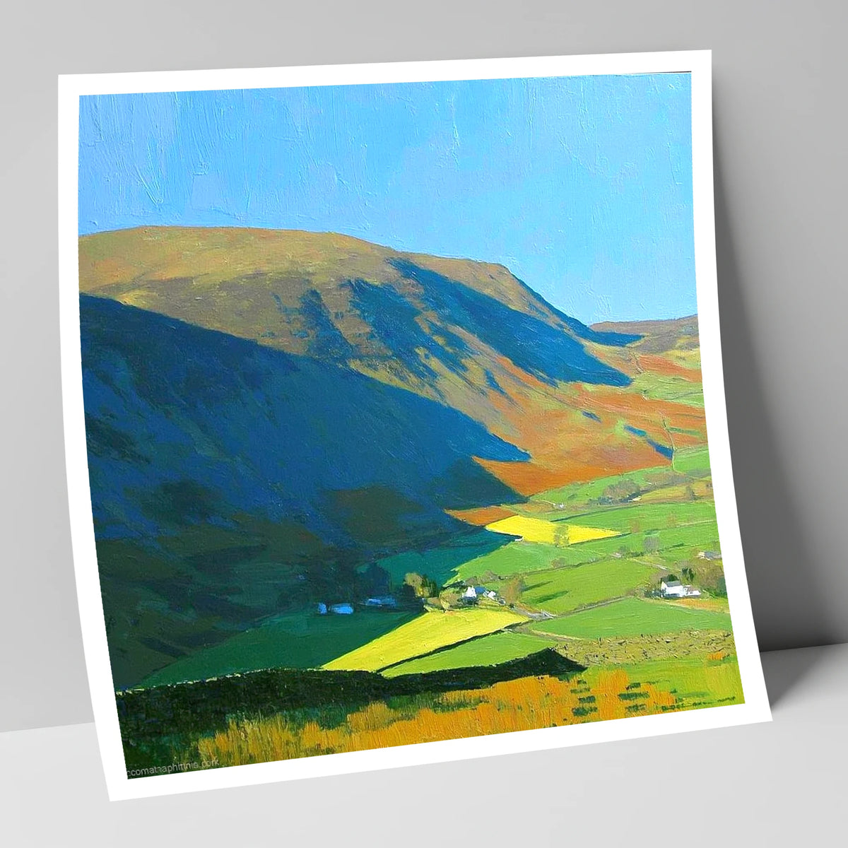 Blue Shadows On Barrow Ridge lake district fell art print