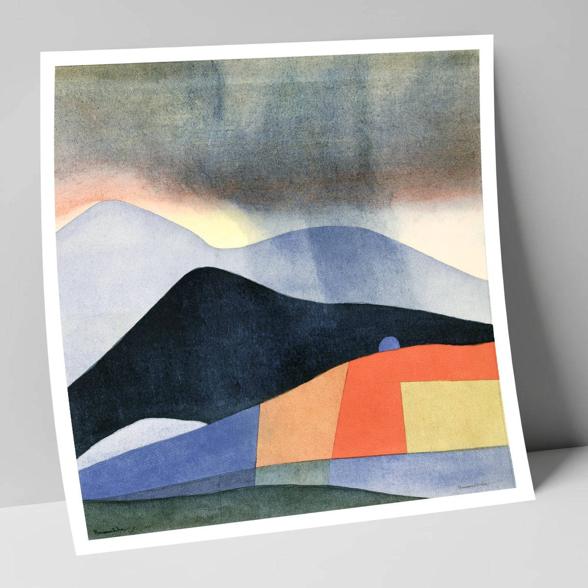 Abstract Fells Under Storm Clouds lake district sky art print