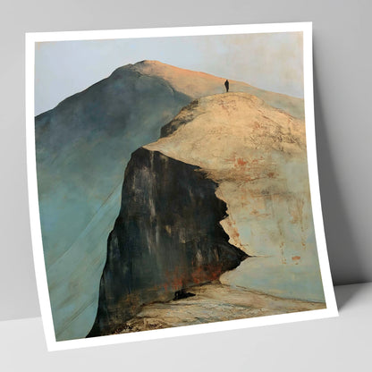Walker on Striding Edge Helvellyn lake district walking art print
