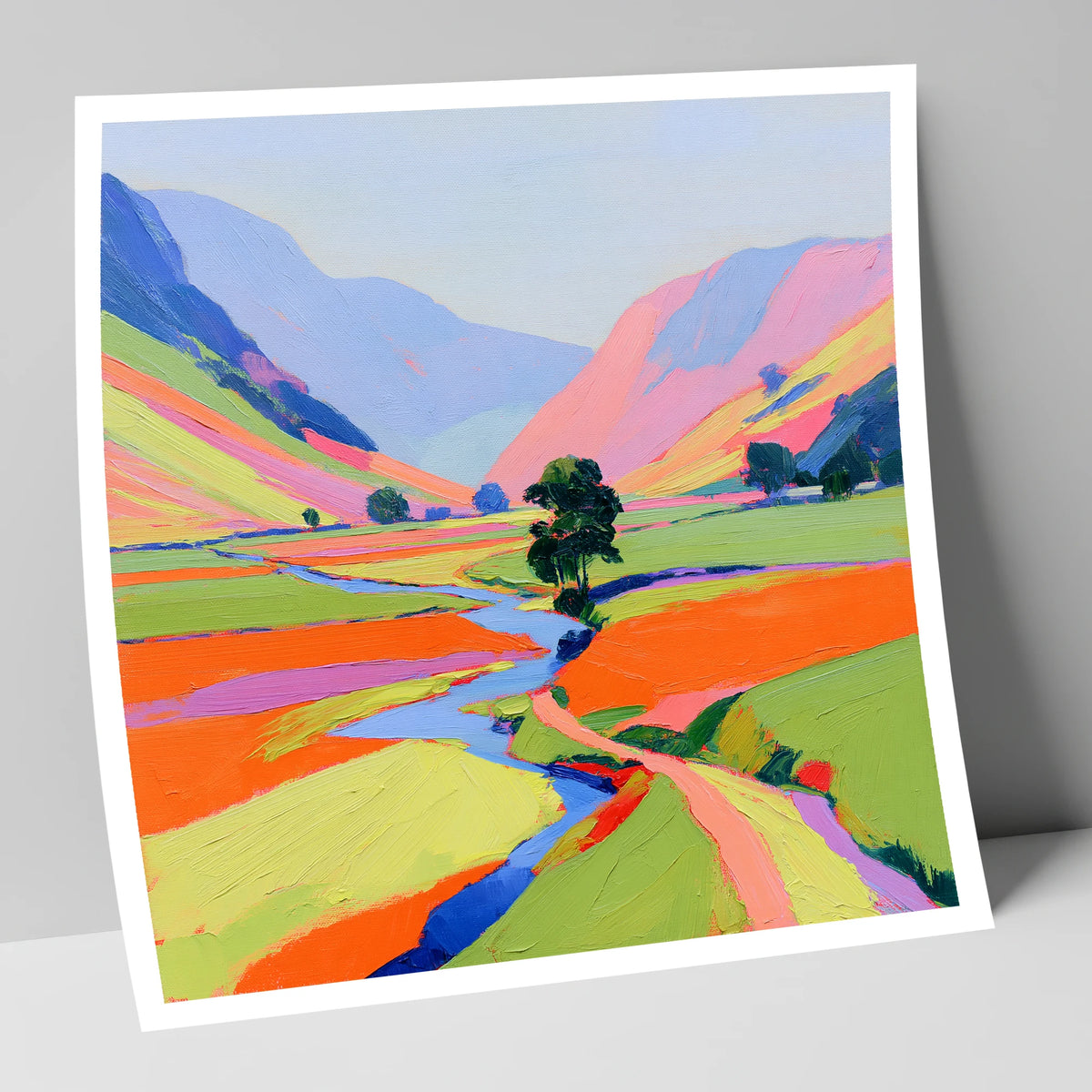Bright Lakeland Valley Mist lake district sky art print