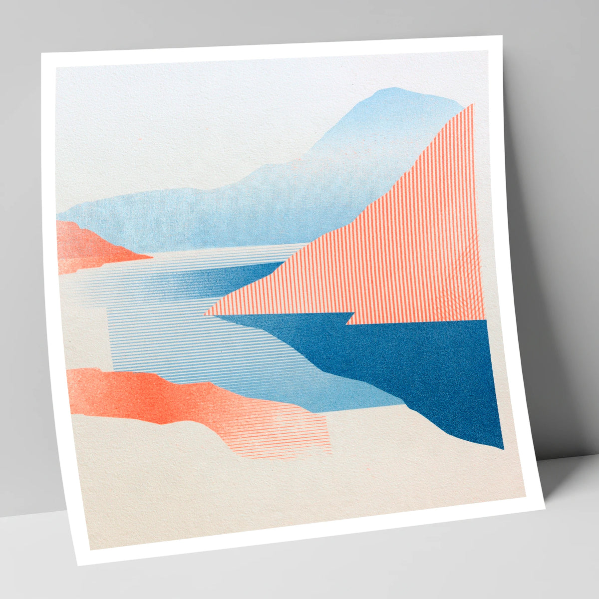 Geometric Ennerdale Water and Fells lake district valley art print