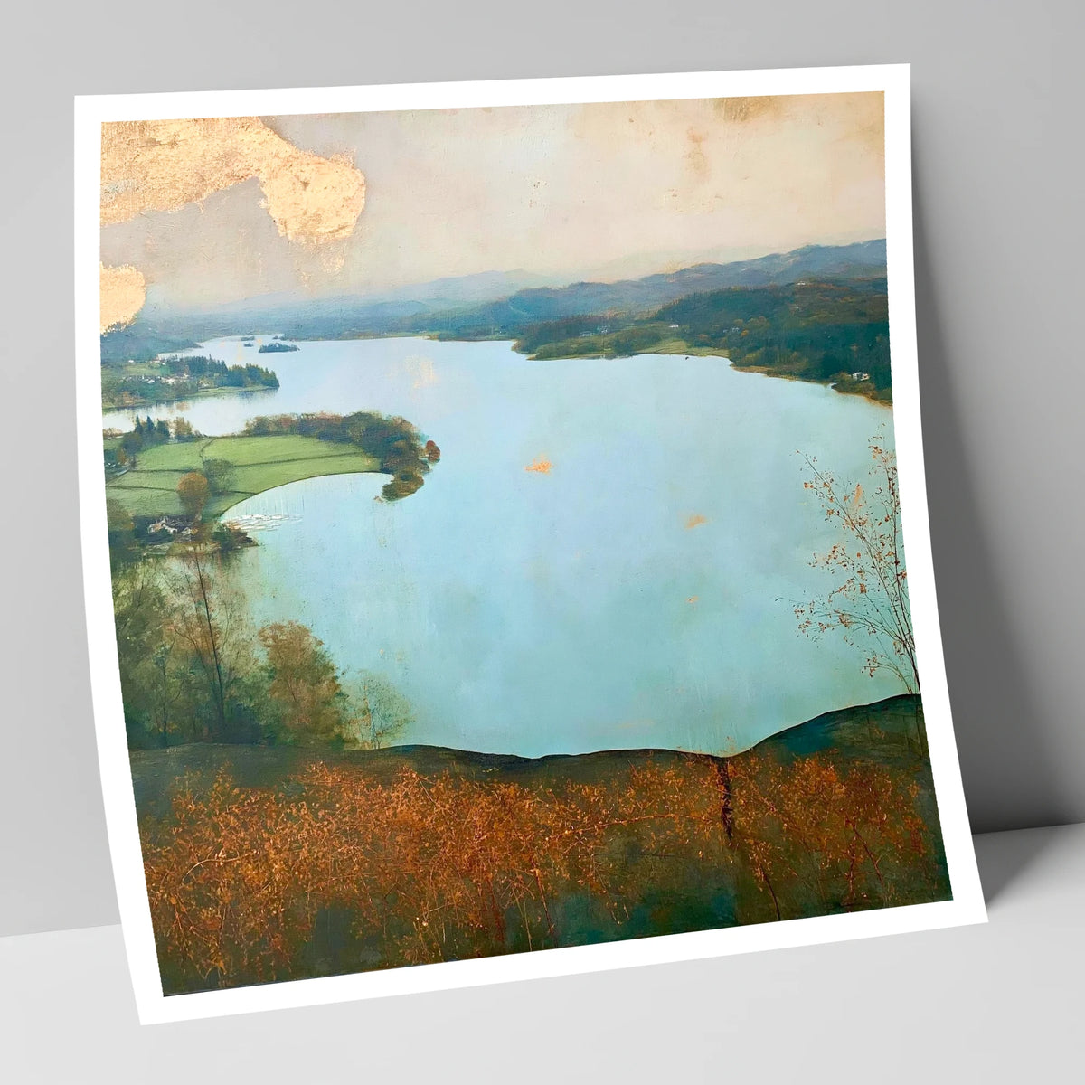 Windermere Over Autumn Bracken lake district lake art print
