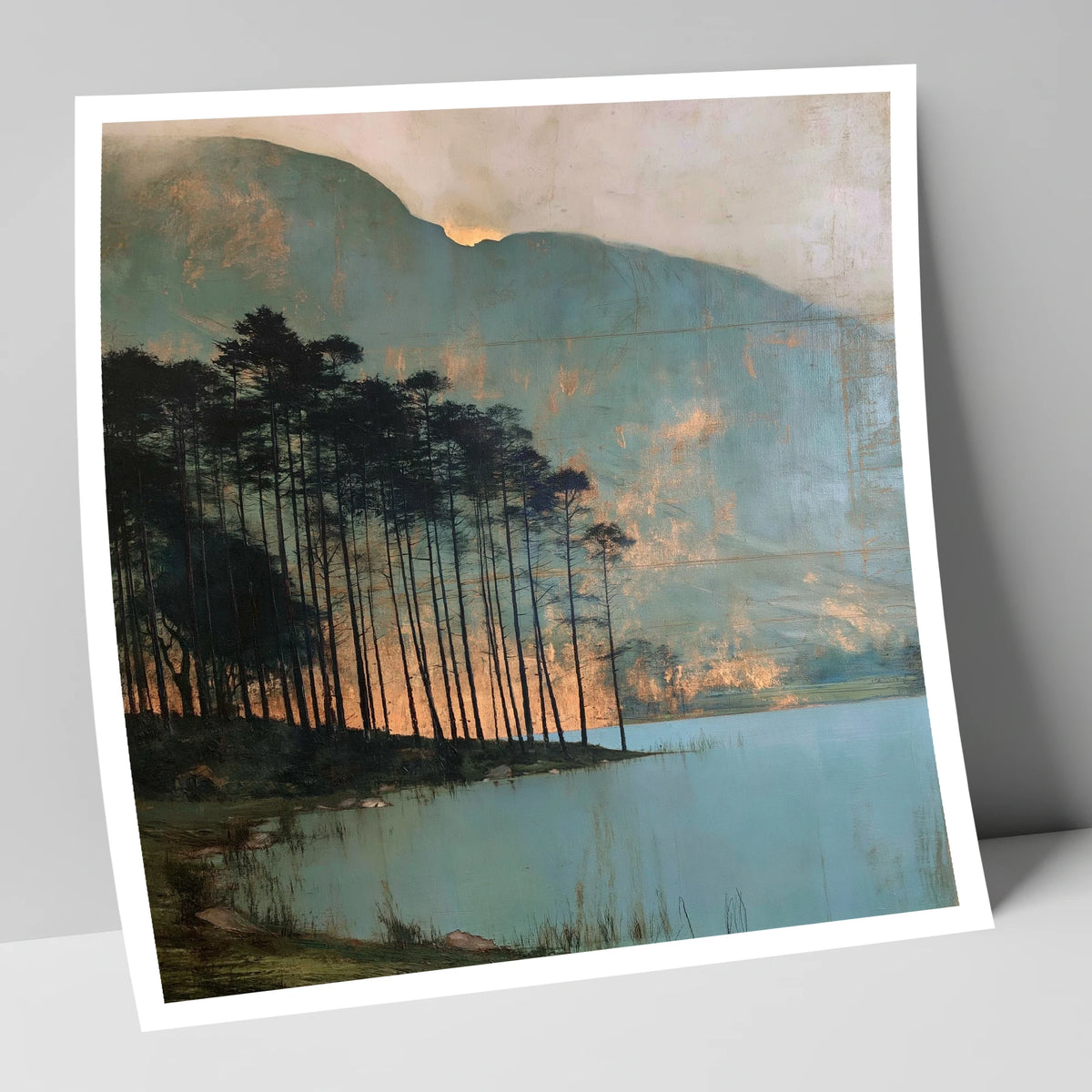 Buttermere Pines in Golden Light lake district lake art print