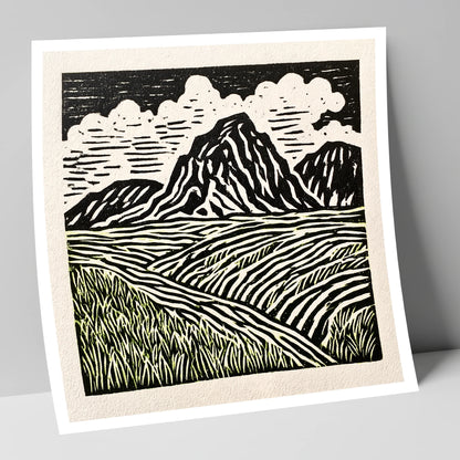 Scafell Pike Graphic Landscape lake district fell art print