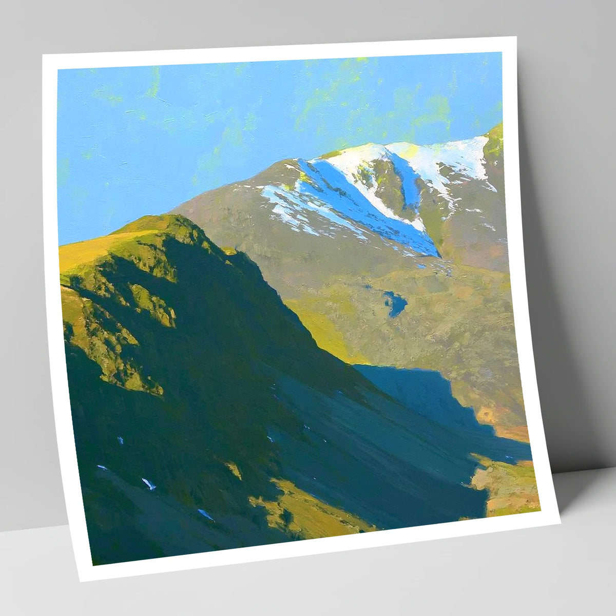 Winter Sun on Slight Side lake district fell art print