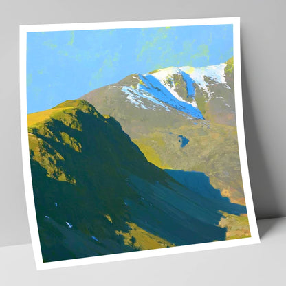 Winter Sun on Slight Side lake district fell art print
