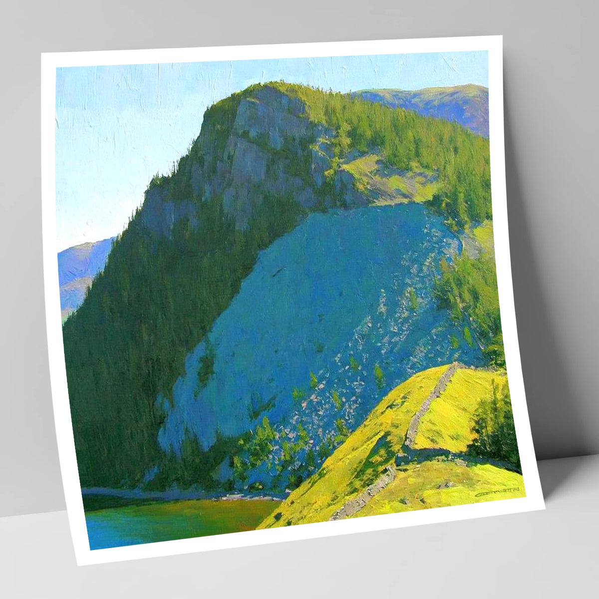 Castle Crag in Vibrant Sunlight lake district fell art print