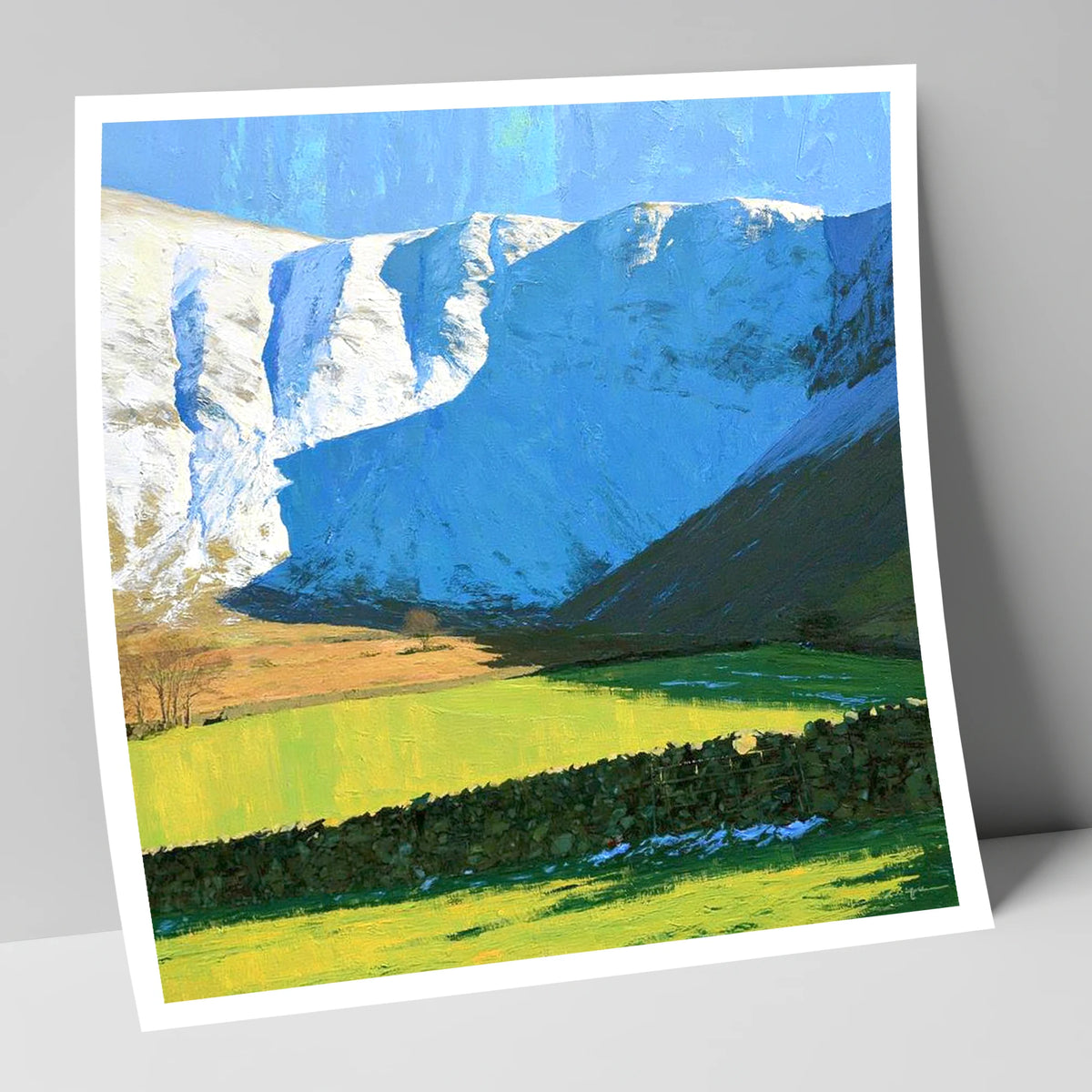 Bannerdale Crags Winter Sunlight lake district fell art print
