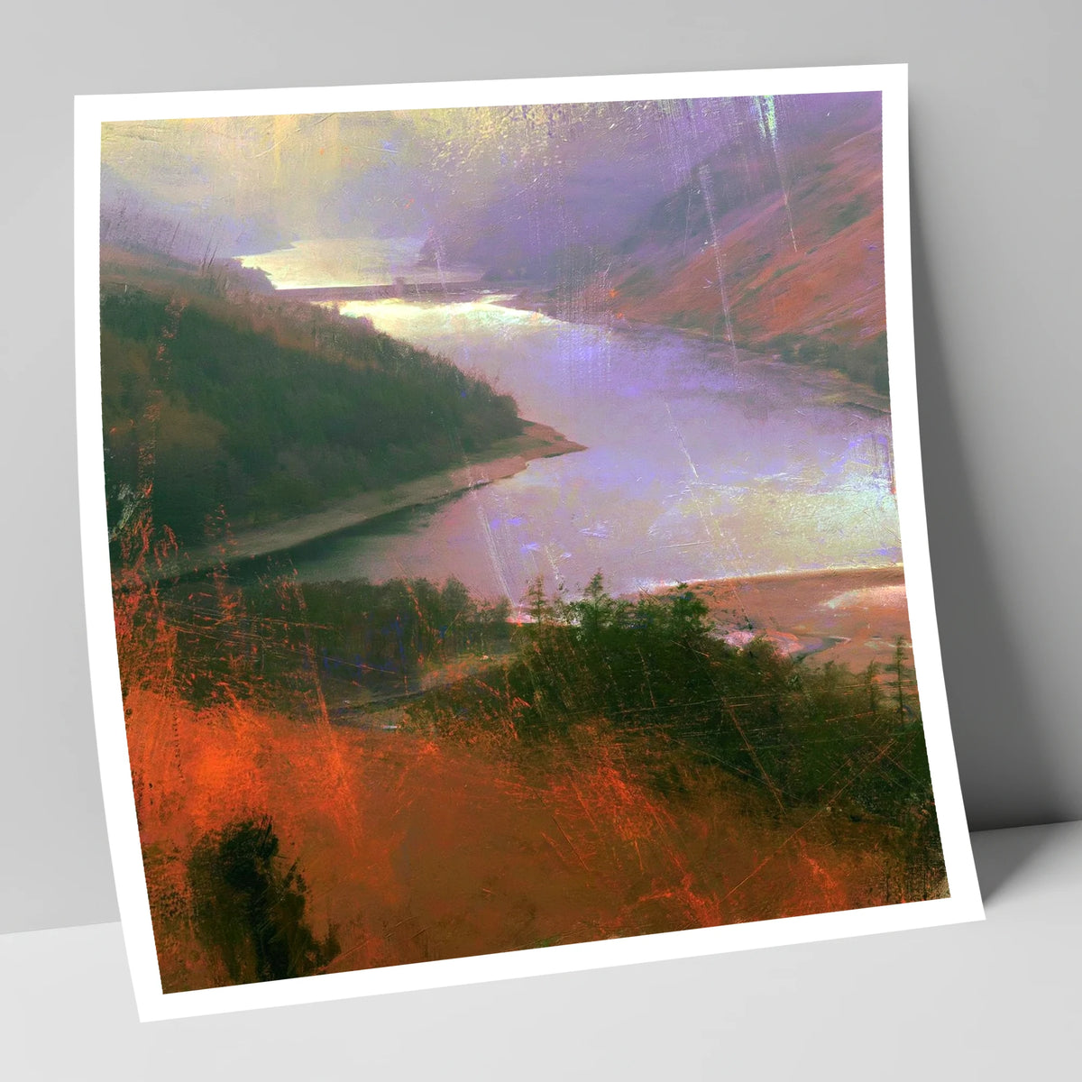 Thirlmere Reservoir Under Violet Skies lake district lake art print