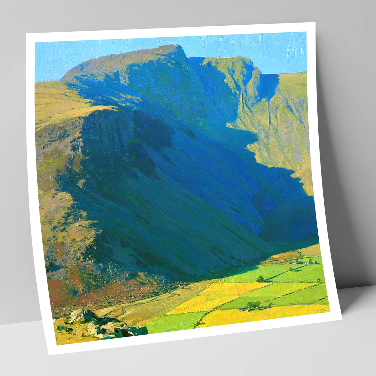Scafell Pike Above Vibrant Fields lake district fell art print