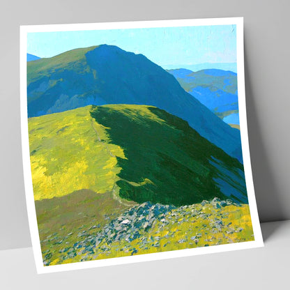 The Knott Ridge Path in Sunlight lake district fell art print