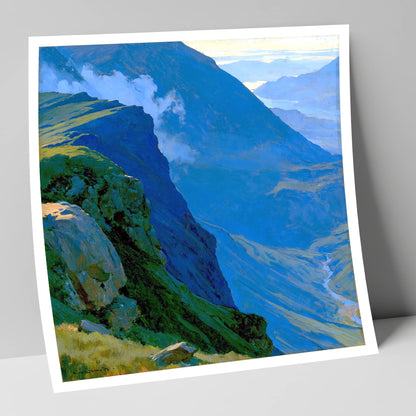 Misty Ridge Above Blue Valley lake district fell art print