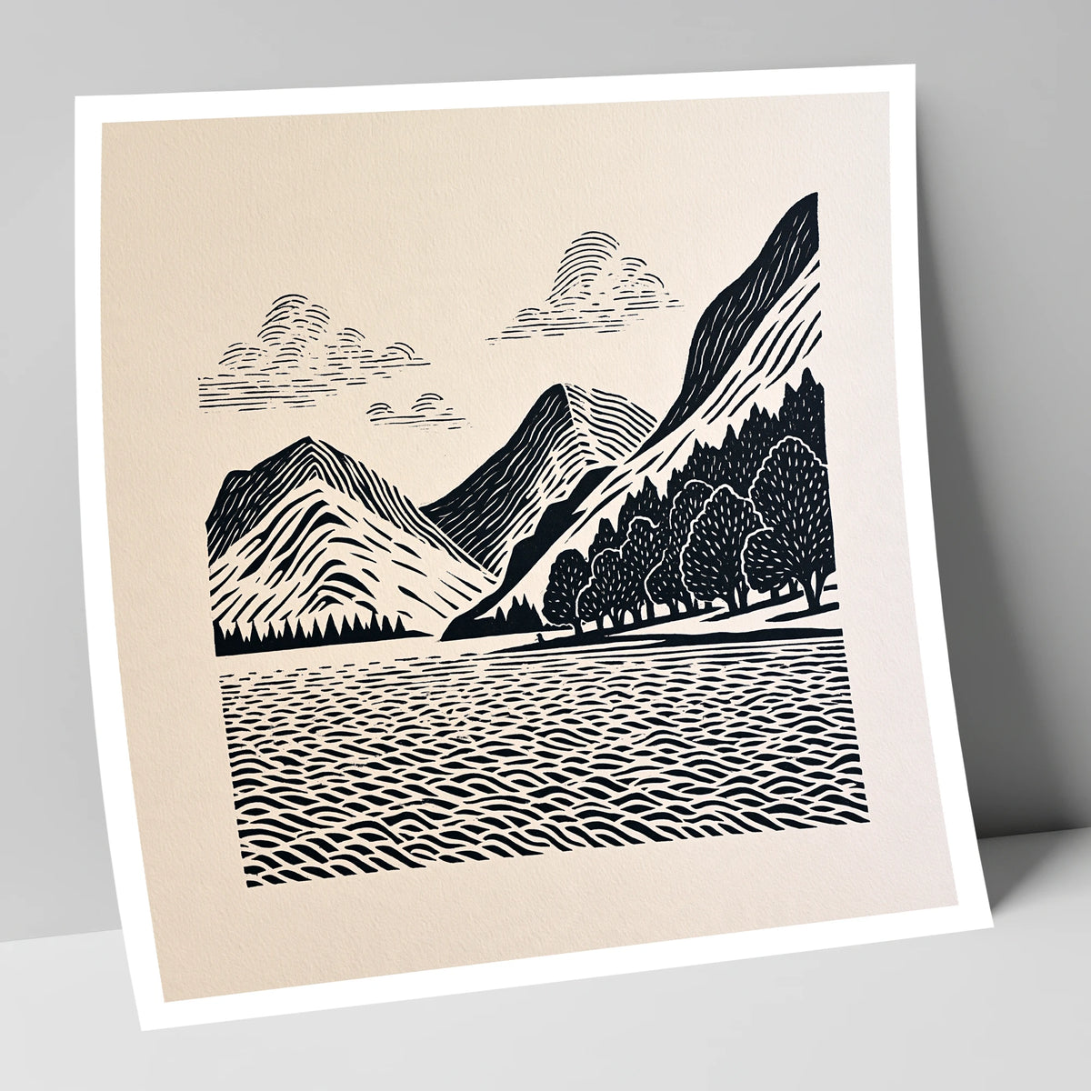 Striking Buttermere Fells and Lake lake district lake art print
