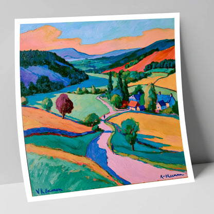 Vibrant Valley Between The Fells lake district valley art print