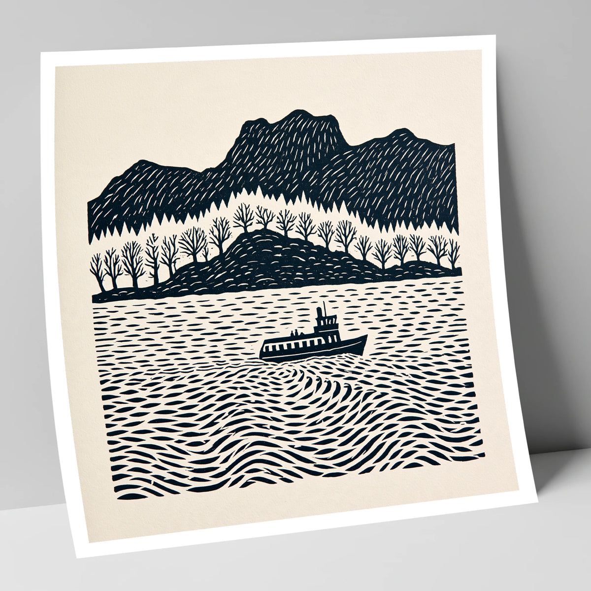 Windermere Steamer on Rhythmic Waters lake district lake art print