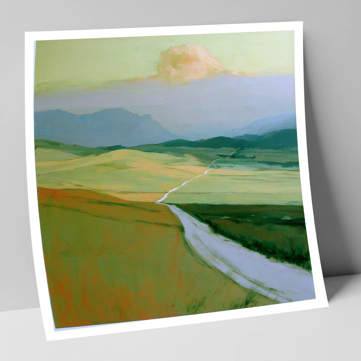 Winding Path Through Rolling Fells lake district fell art print