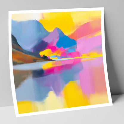 Vibrant Loweswater Lake Reflections lake district lake art print