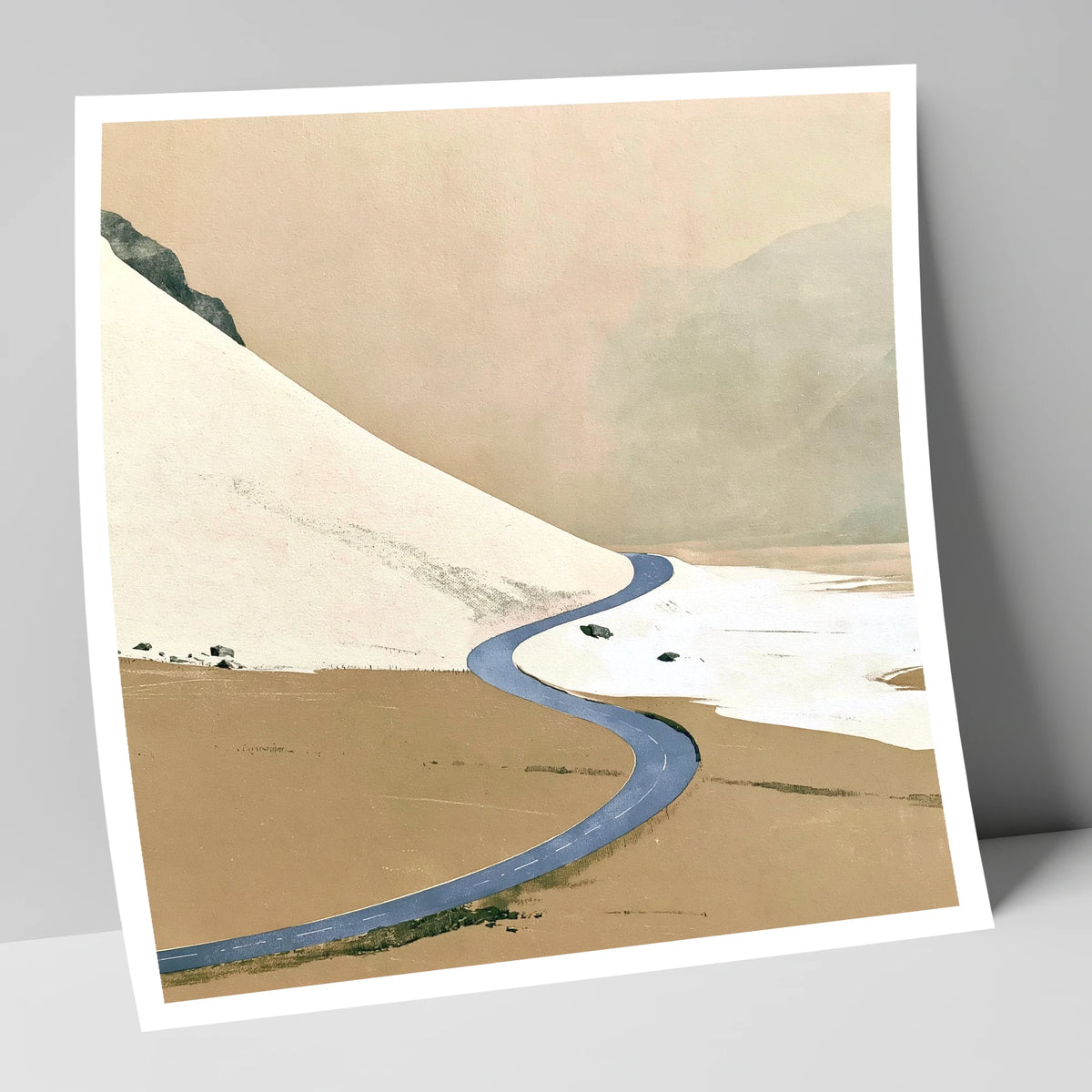 Winter Road through High Fells lake district valley art print
