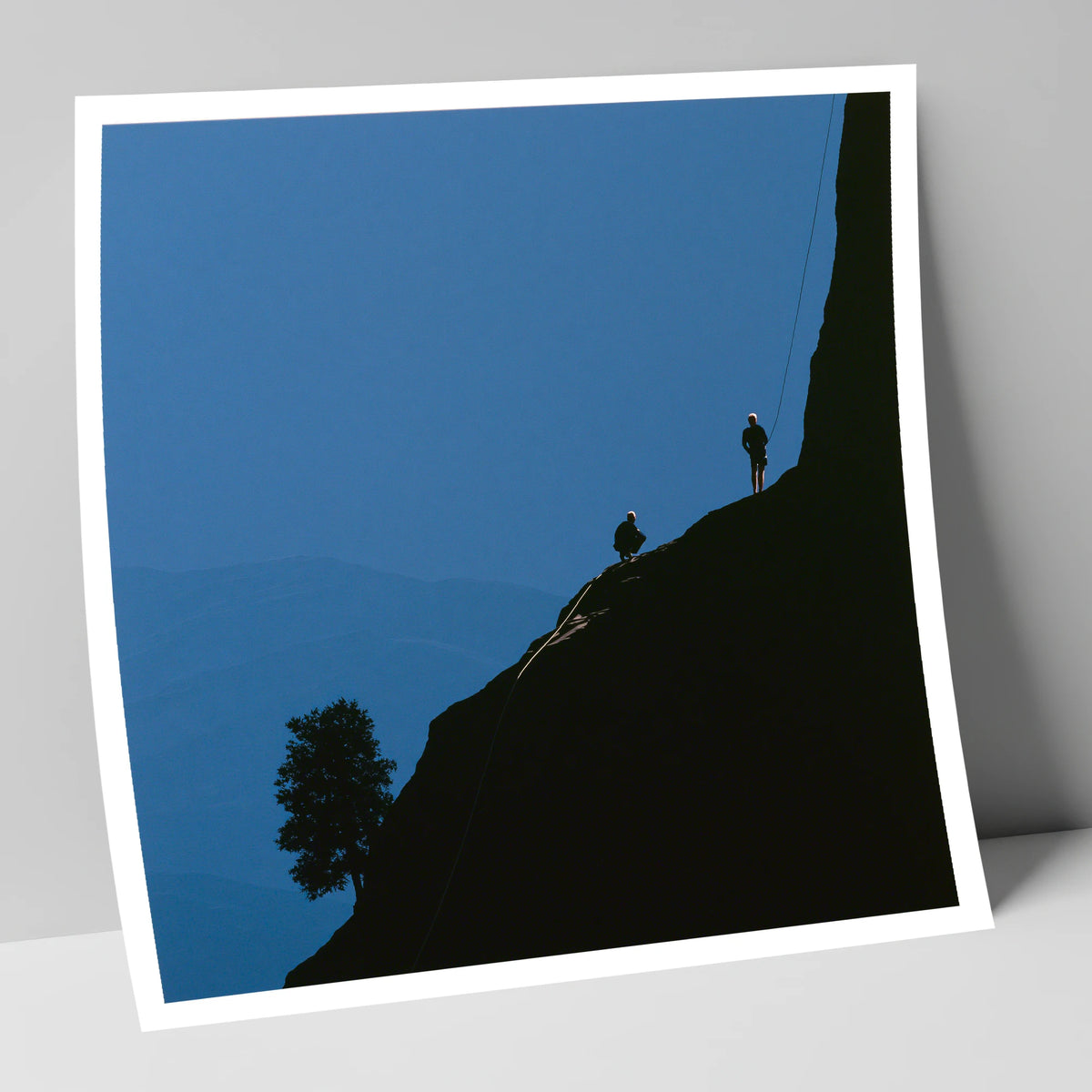 Midnight Blue Crag Ascent Silhouette lake district walking art print