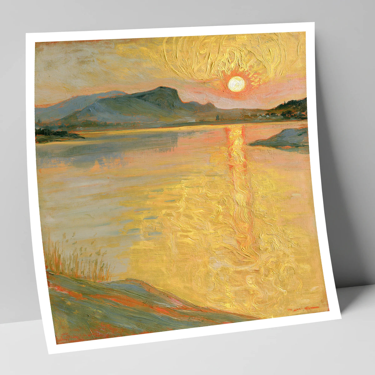 Golden Sunset Over the Lake lake district lake art print