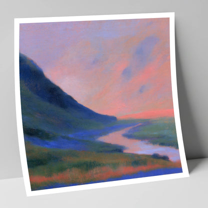 Winding River at Twilight lake district waterfall art print