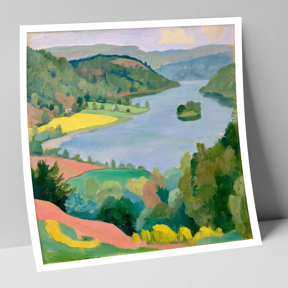 Vibrant Rydal Water from Above lake district lake art print