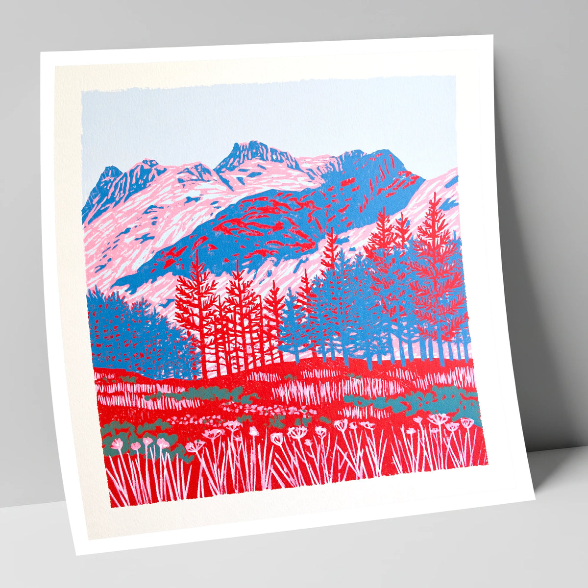 Bold Langdale Pikes Landscape lake district fell art print