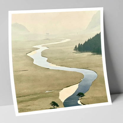 Winding Beck in Ochre Valley lake district waterfall art print