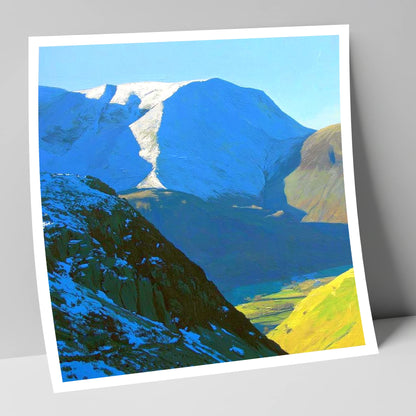 Winter Sunlight on Hindscarth Peak lake district fell art print