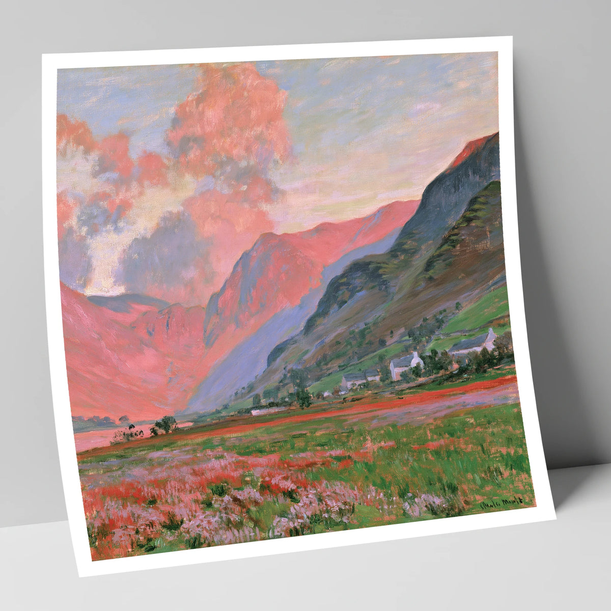 Radiant Pink Sunset Over Fells lake district fell art print