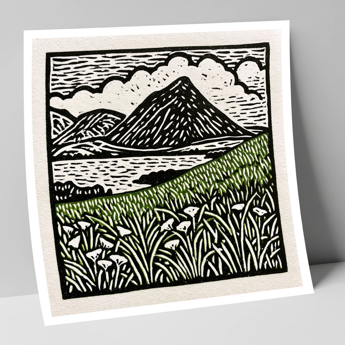 Bold Catbells and Wild Grasses lake district fell art print