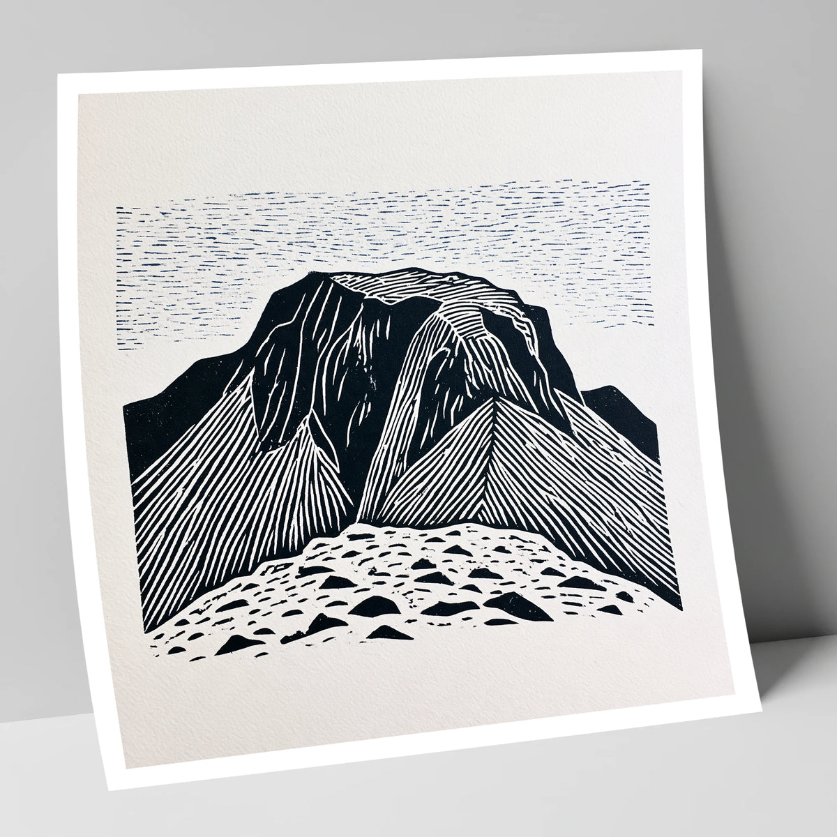 Great Gable Monochrome Graphic lake district fell art print