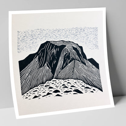 Great Gable Monochrome Graphic lake district fell art print