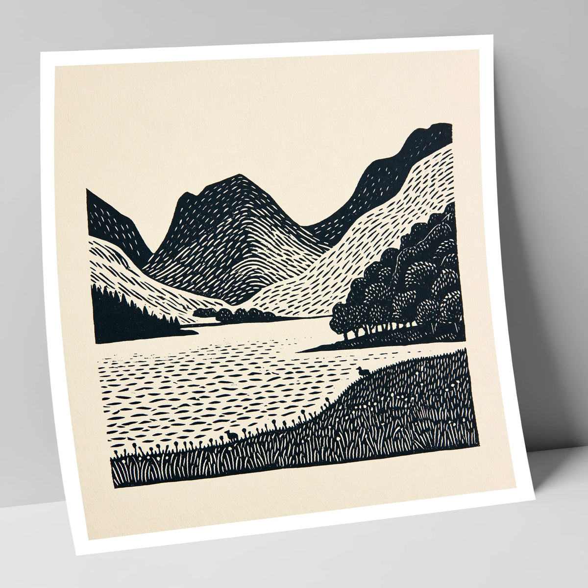 Bold Fells Above Buttermere lake district lake art print