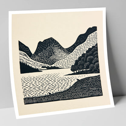 Bold Fells Above Buttermere lake district lake art print