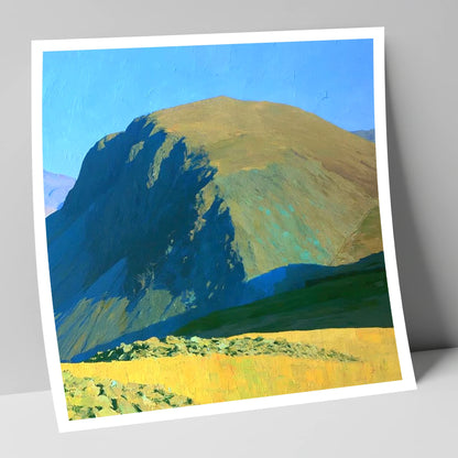 Sunlit Seatallan Dome and Crags lake district fell art print