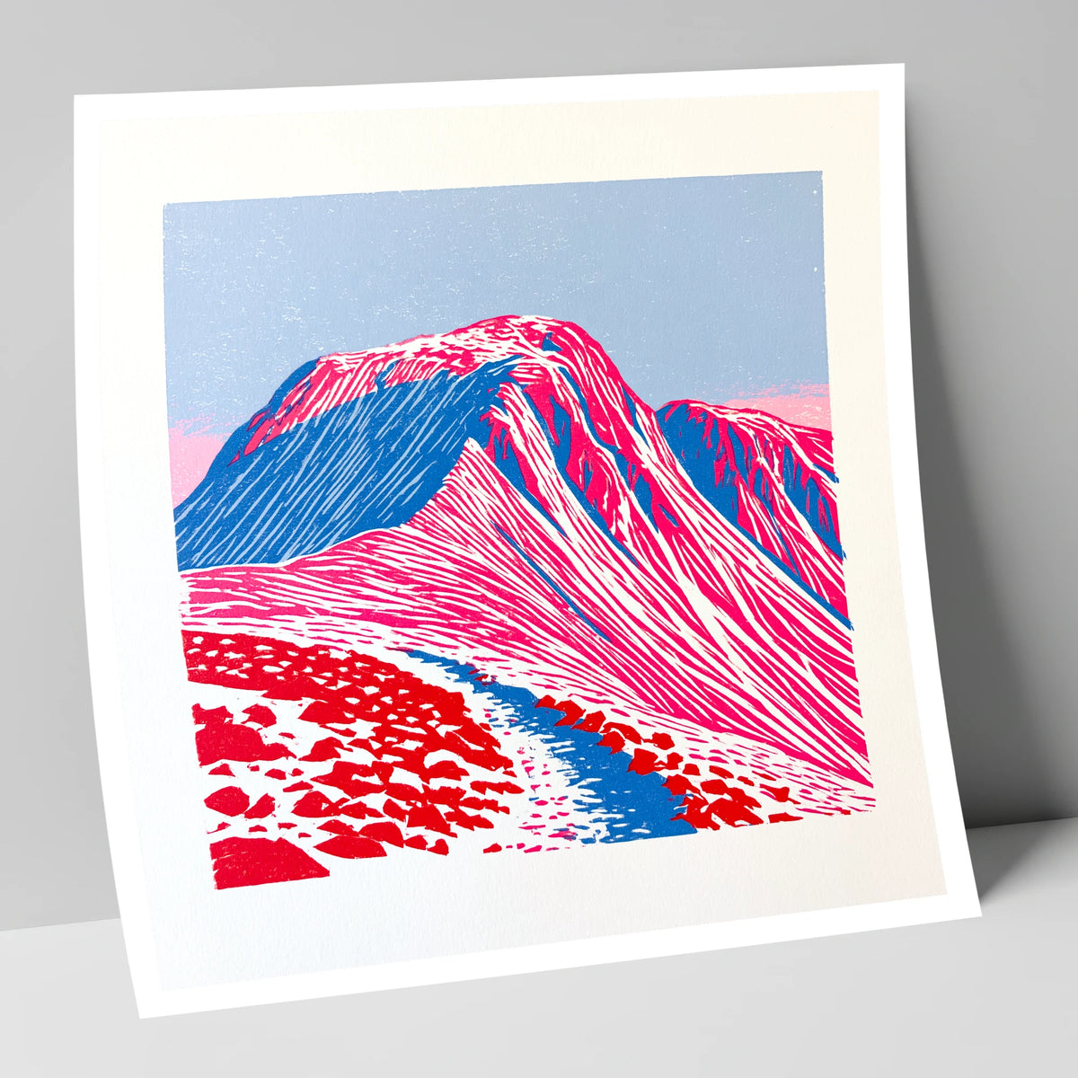 Vibrant Great Gable Peak lake district fell art print