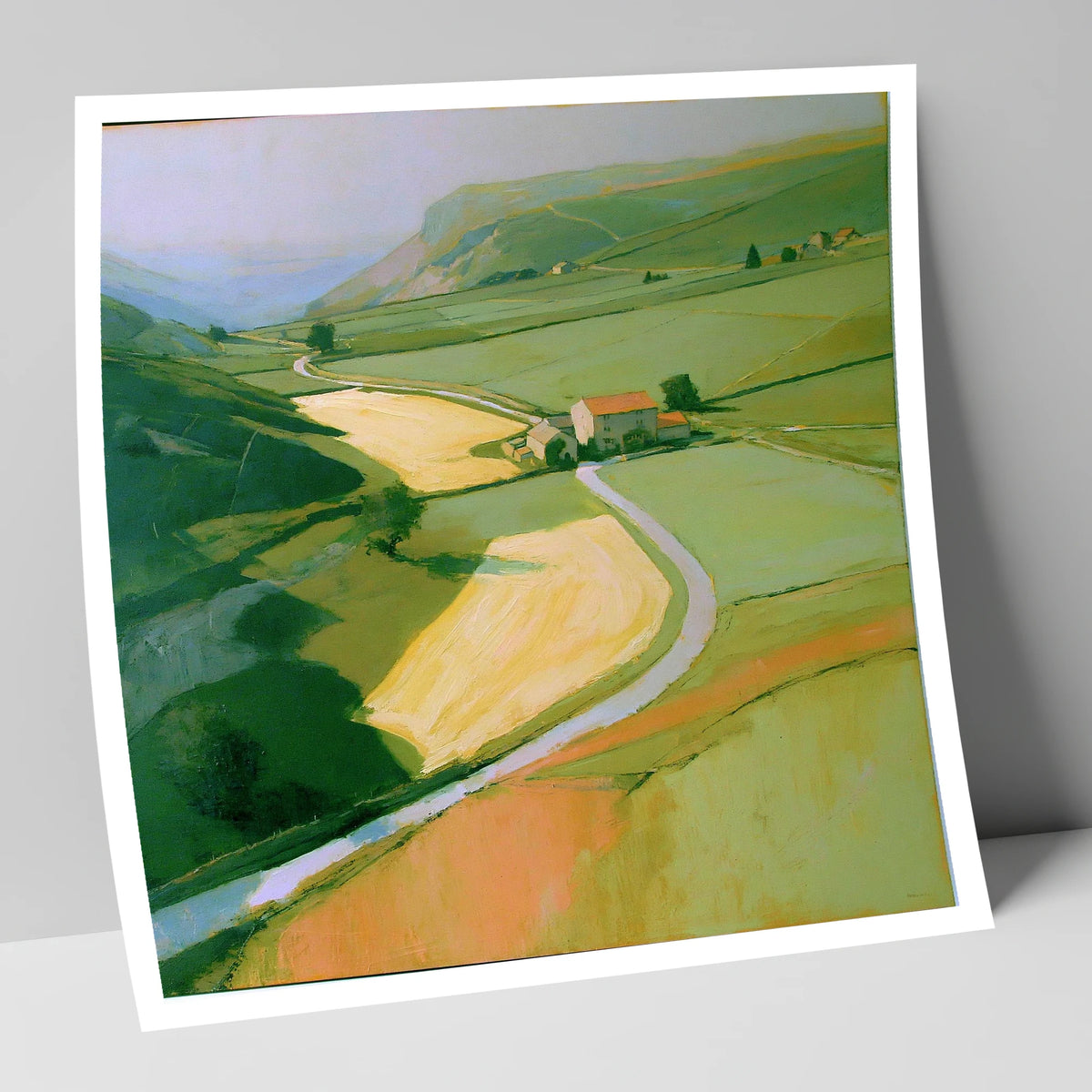 Valley Farm in Golden Light lake district valley art print