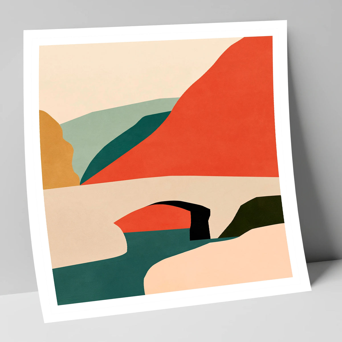 Stone Bridge and Terracotta Fells lake district waterfall art print