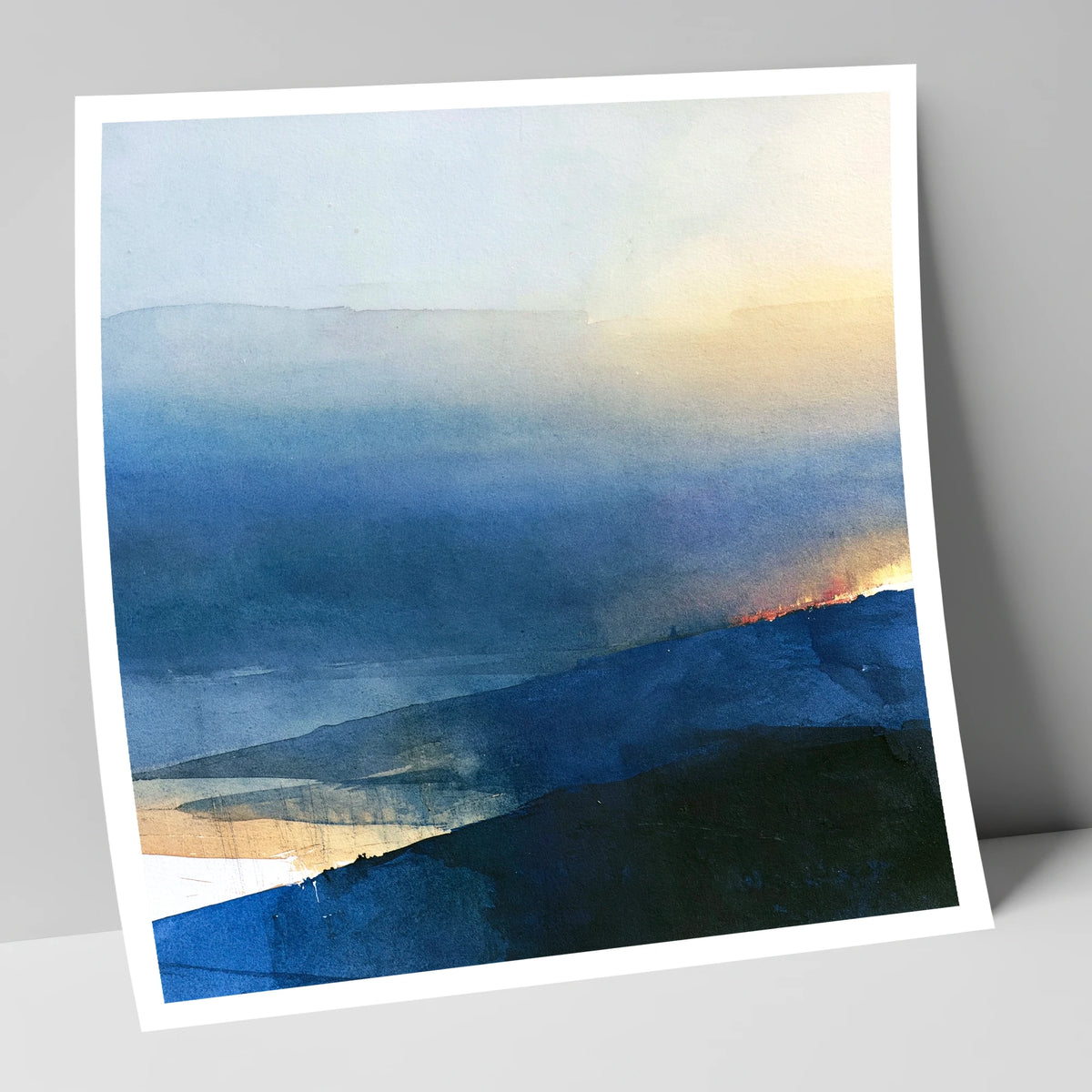 Summit View in Deep Indigo lake district fell art print