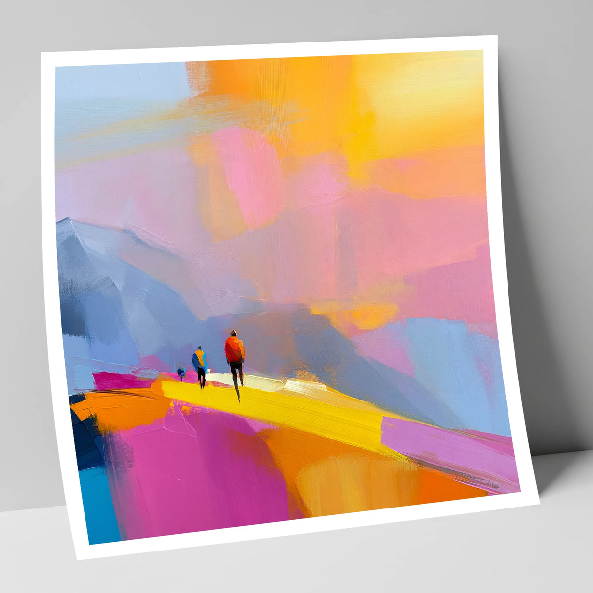 Fell Walkers on Vivid Ridge lake district fell art print