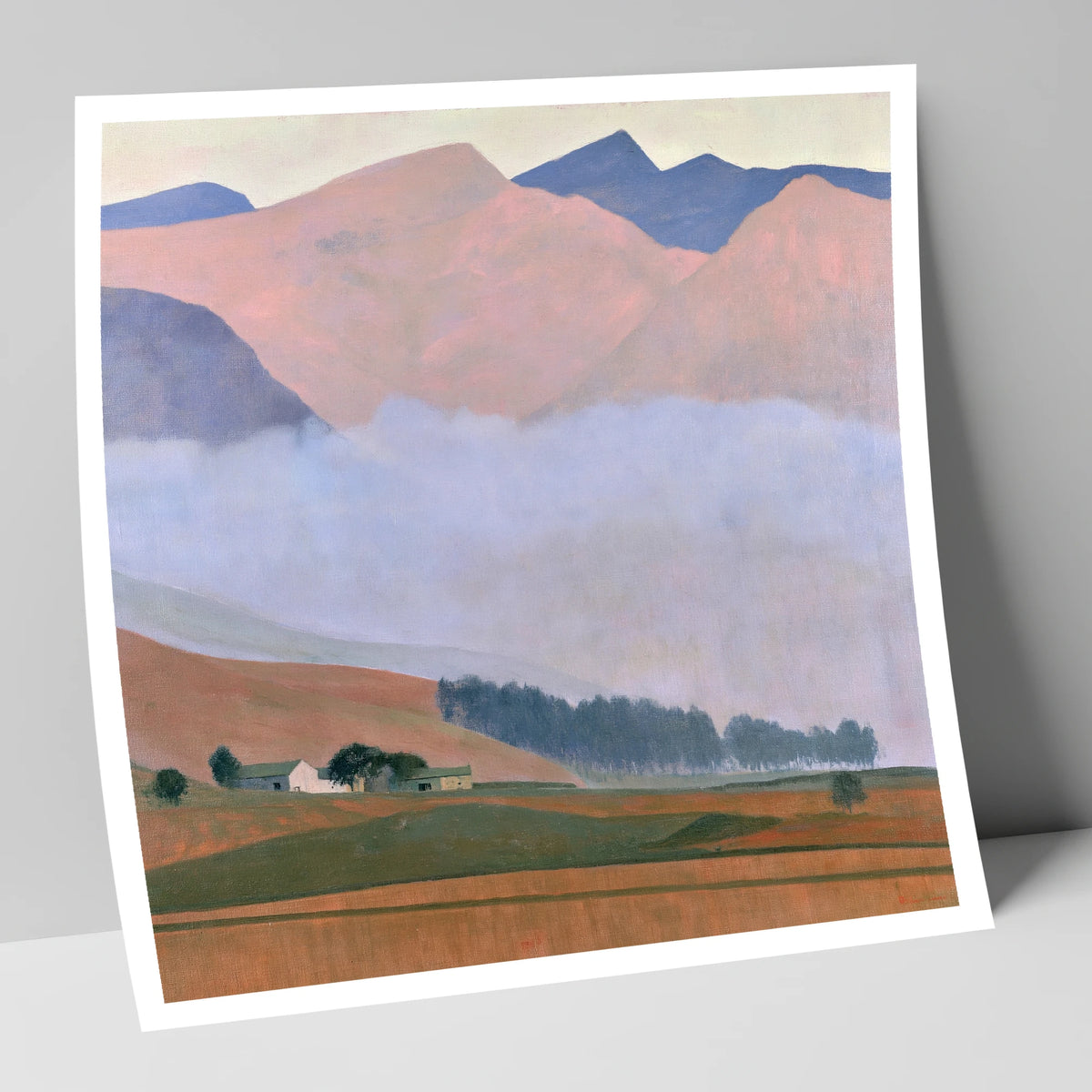 Pink Fells Above Valley Cloud lake district fell art print