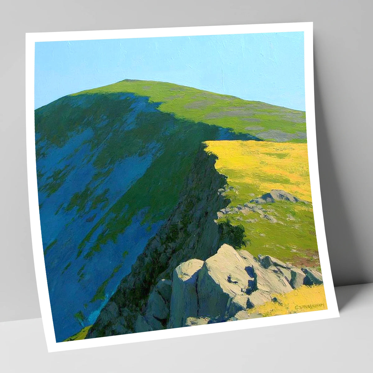 Vibrant Light on High Raise lake district fell art print