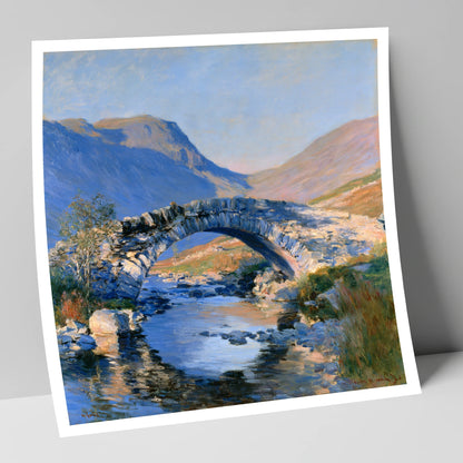 Luminous Stone Bridge Over Mountain Beck lake district waterfall art print