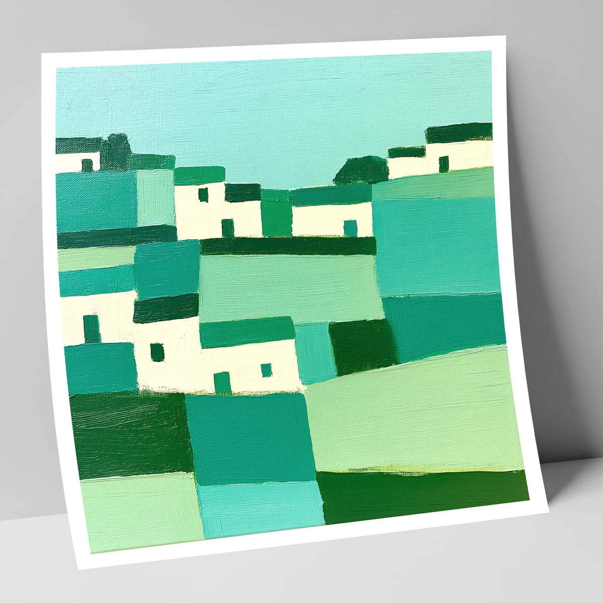 Abstract Cartmel Village Landscape lake district village art print