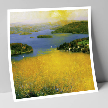 Golden Light Over Bowness Bay lake district village art print