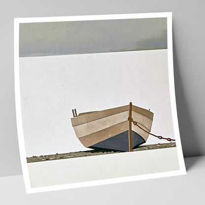 Grounded Clinker Boat Windermere lake district lake art print