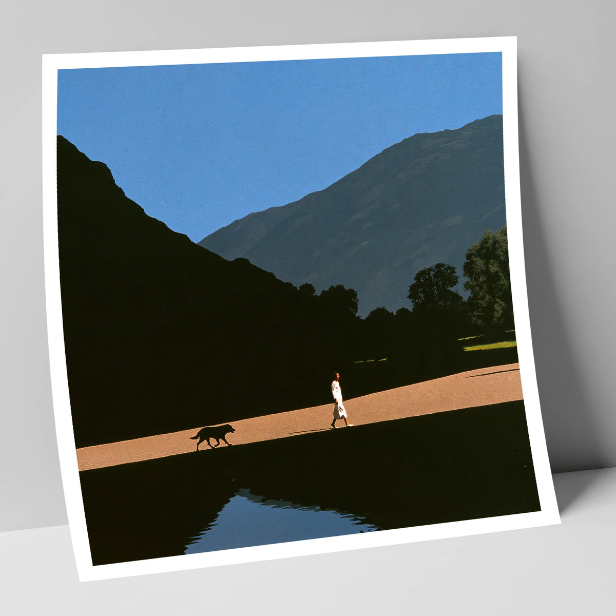 Patterdale Dog Walk Silhouette gifts for dog walkers art print