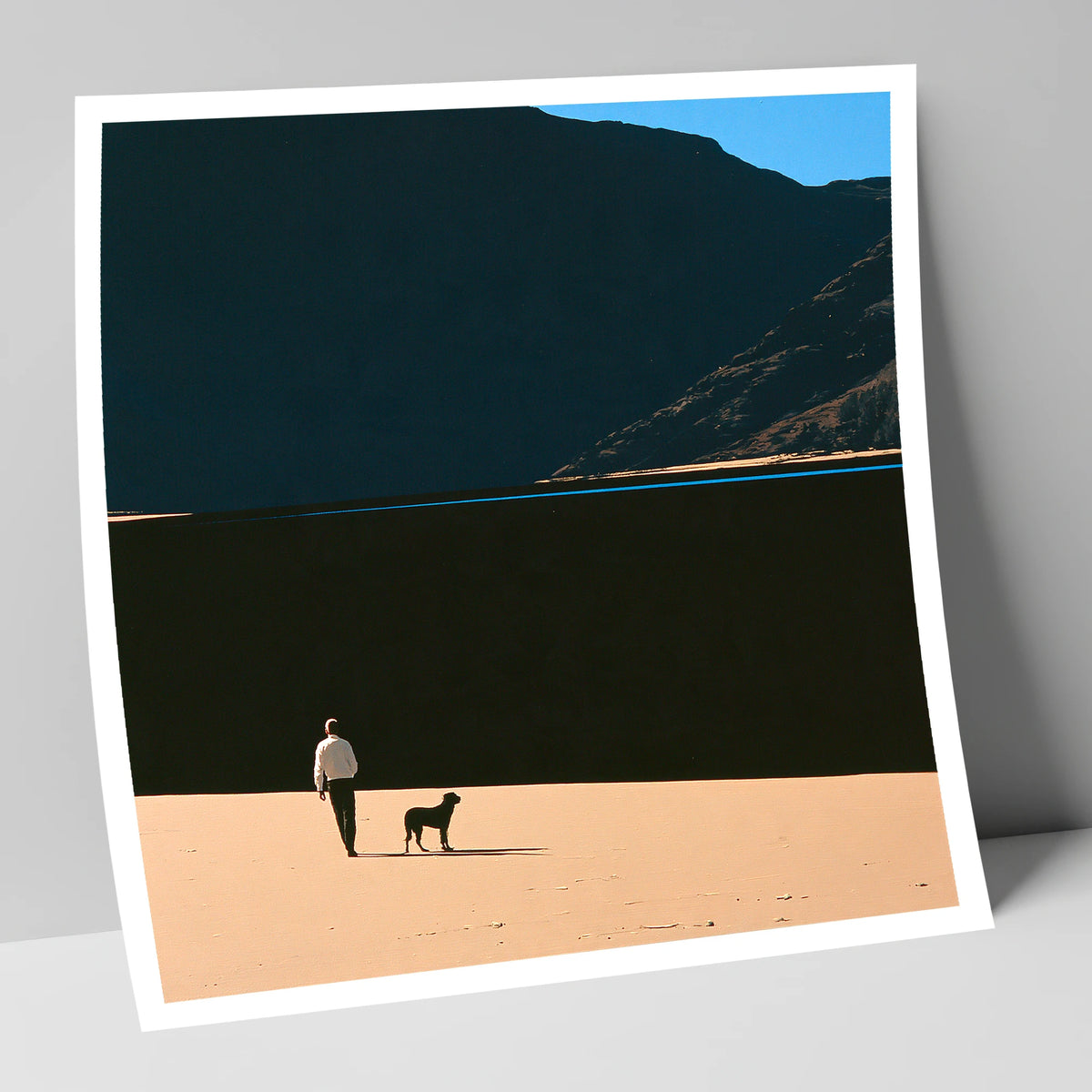 Dog Walker on Ennerdale Shore gifts for dog walkers art print